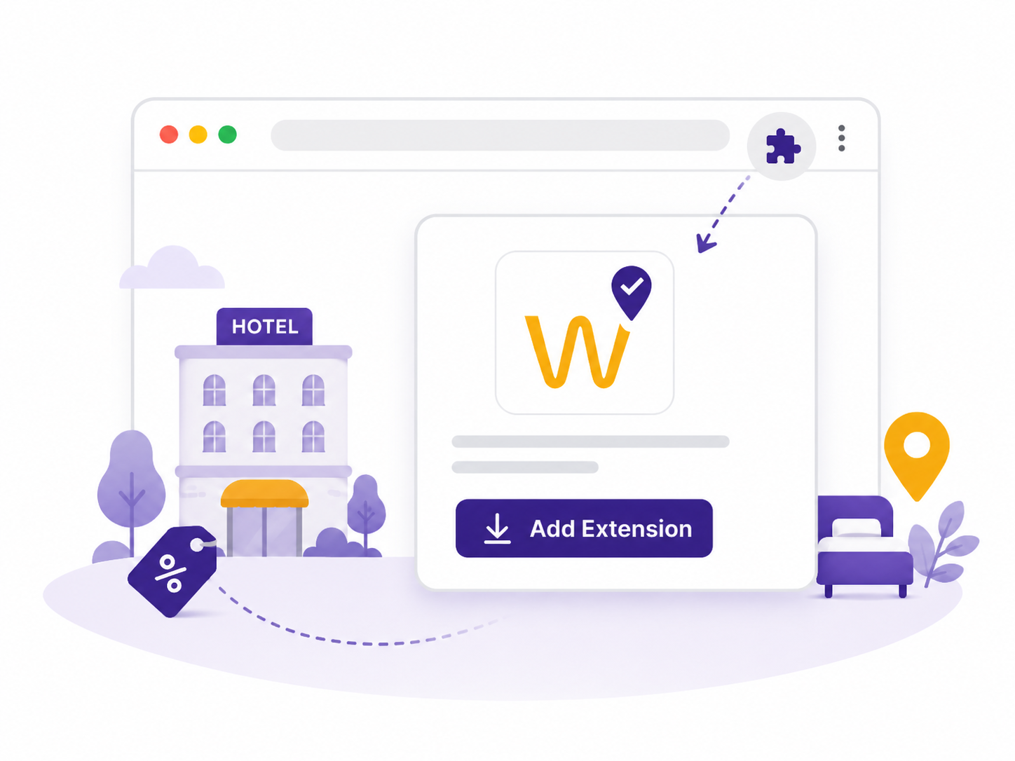 Illustration of the Whereabouts Chrome extension download
